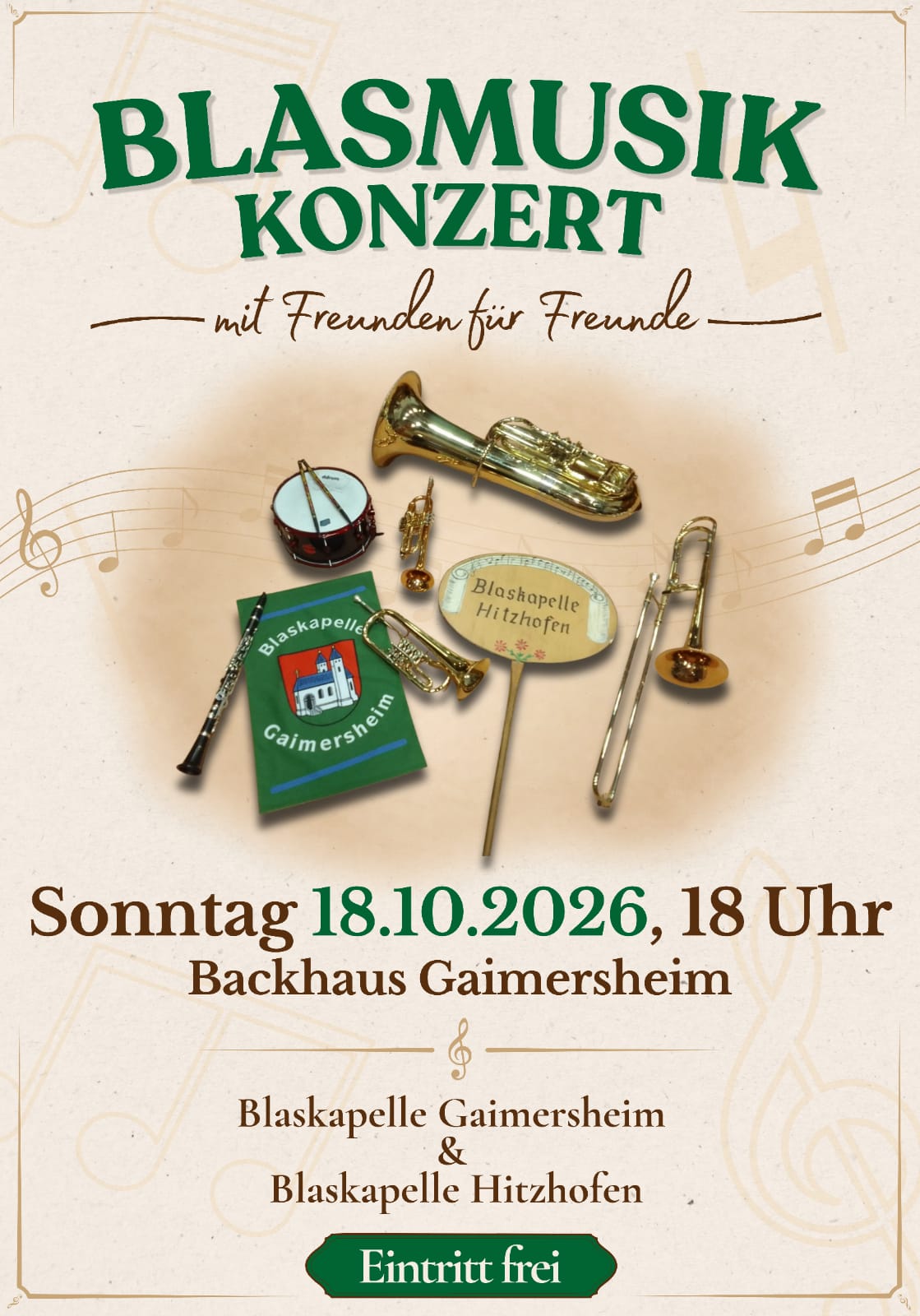 Blasmusikkonzert mit Freunden f&uuml;r Freunde